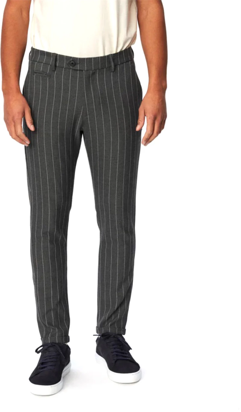 LES DEUX COMO PINSTRIPE SUIT PANTS MEN LES DEUX ΓΚΡΙ- ΛΕΥΚΟ (LDM501076-320201)