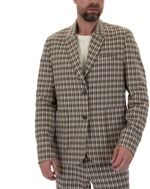 LES DEUX NORVILLE CHCEK BLAZER MEN LES DEUX ΕΚΡΟΥ- ΜΠΕΖ- ΧΑΚΙ (LDM601018-522545)