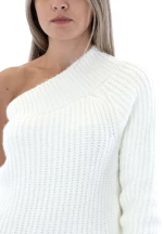 TAILOR MADE ONE SLEEVE SHOULDER OFF SWEATER WOMEN TAILOR MADE ΕΚΡΟΥ (TM7417-OFF-WHITE)