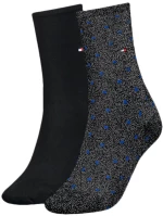 TOMMY HILFIGER DOT 2 PACK SOCKS WOMEN TOMMY HILFIGER ΑΣΗΜΙ- ΜΑΥΡΟ- ΜΠΛΕ (100001493-027)