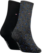 TOMMY HILFIGER DOT 2 PACK SOCKS WOMEN TOMMY HILFIGER ΑΣΗΜΙ- ΜΑΥΡΟ- ΜΠΛΕ (100001493-027)