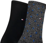 TOMMY HILFIGER DOT 2 PACK SOCKS WOMEN TOMMY HILFIGER ΑΣΗΜΙ- ΜΑΥΡΟ- ΜΠΛΕ (100001493-027)