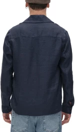 GABBA PETER LINEN LONGSLEEVE SHIRT MEN GABBA ΜΠΛΕ (10987-5020)