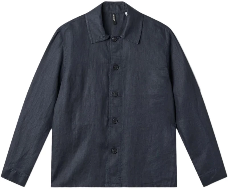 GABBA PETER LINEN LONGSLEEVE SHIRT MEN GABBA ΜΠΛΕ (10987-5020)