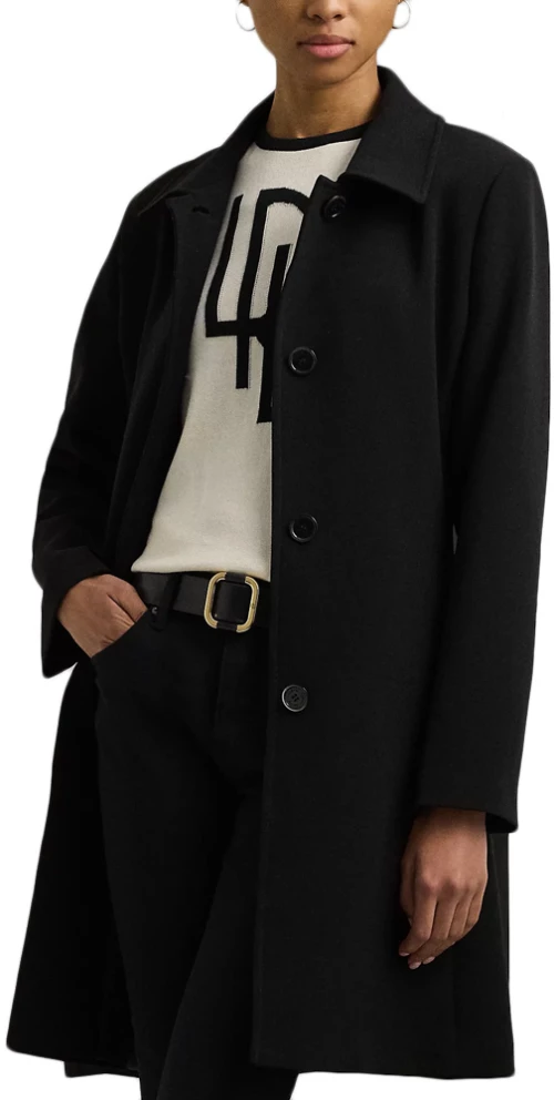 RALPH LAUREN CREPE LINED COAT WOMEN LAUREN RALPH LAUREN ΜΑΥΡΟ (297951273001-001)