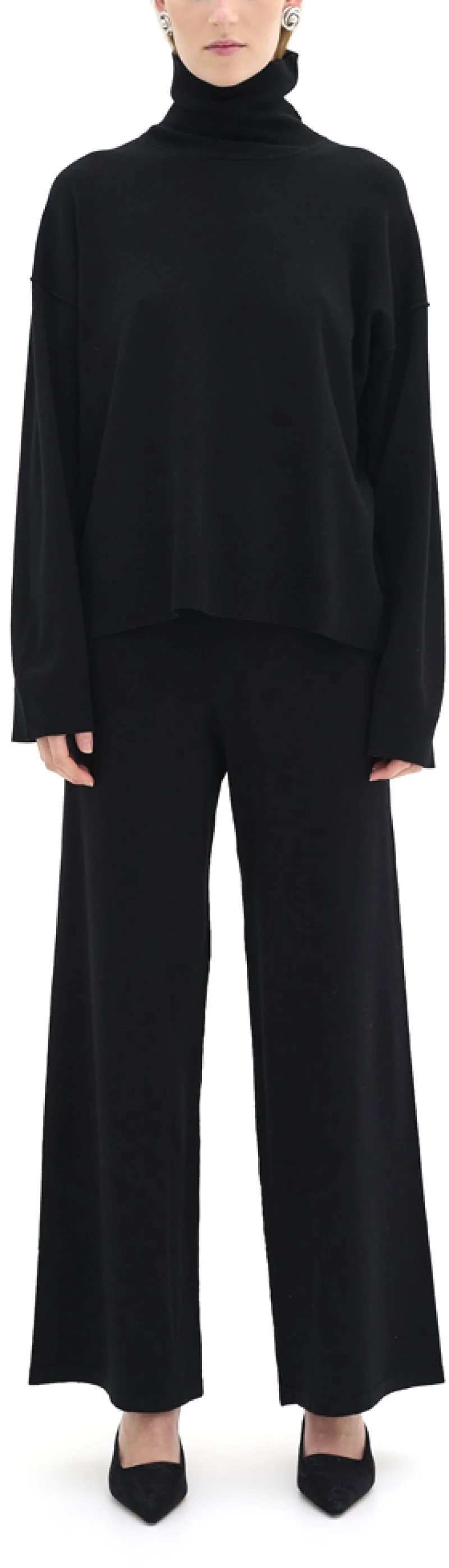 MY ESSENTIAL WARDROBE EMMA KNIT TURTLENECK PULLOVER WOMEN MY ESSENTIAL WARDROBE ΜΑΥΡΟ (10704853-100031)