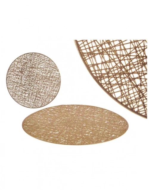 Σουπλά πλαστικό στρογγυλό χρυσό Φ38cm