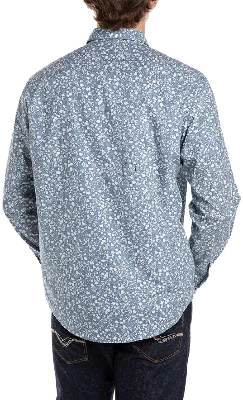 REPLAY SHIRT MEN REPLAY ΛΕΥΚΟ- ΜΠΛΕ (M4148.000.75020-010)