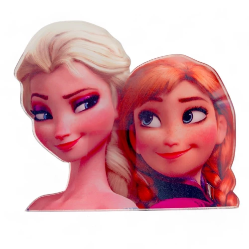 Cake Topper Elsa & Anna 2 Εκτύπωση σε Ξύλο