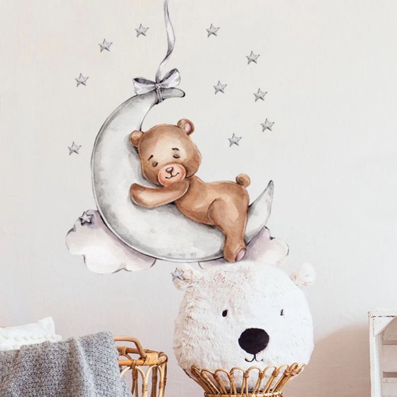 Αυτοκόλλητα Τοίχου Sipo - Teddy Bear on the Moon