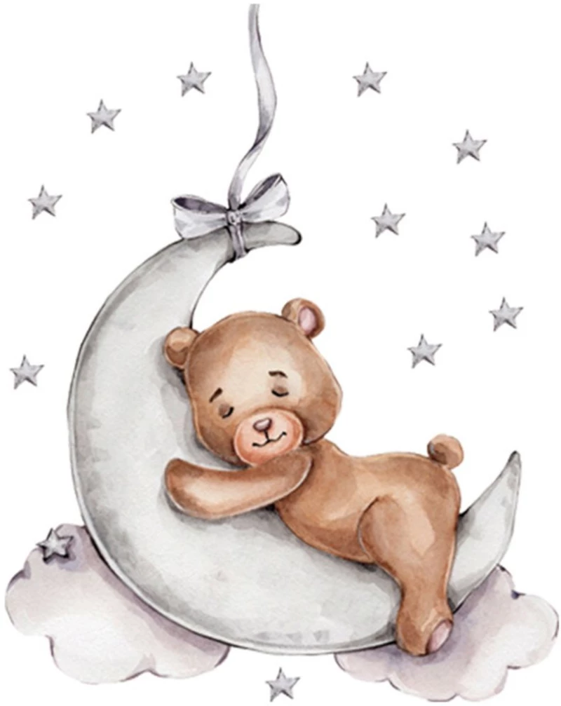Αυτοκόλλητα Τοίχου Sipo - Teddy Bear on the Moon