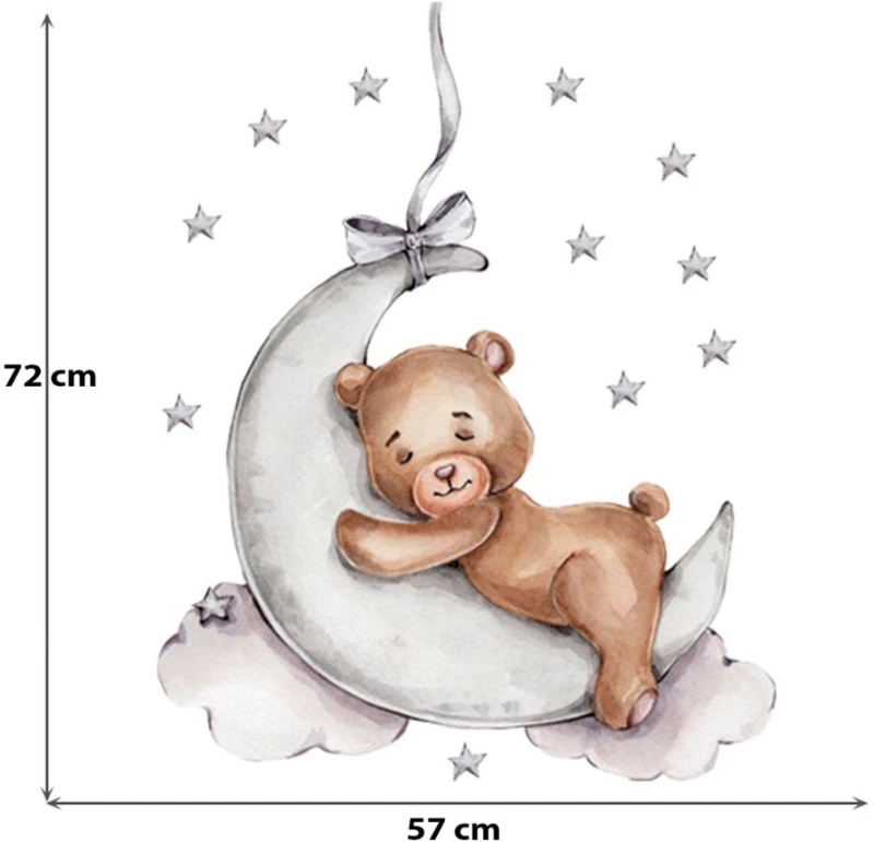 Αυτοκόλλητα Τοίχου Sipo - Teddy Bear on the Moon