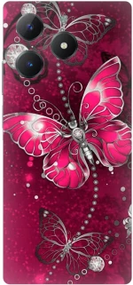 Butterfly Fuchsia Silicone Case θήκη για Realme C63 4G