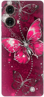 Butterfly Fuchsia Silicone Case Θήκη για Motorola Moto G85 5G