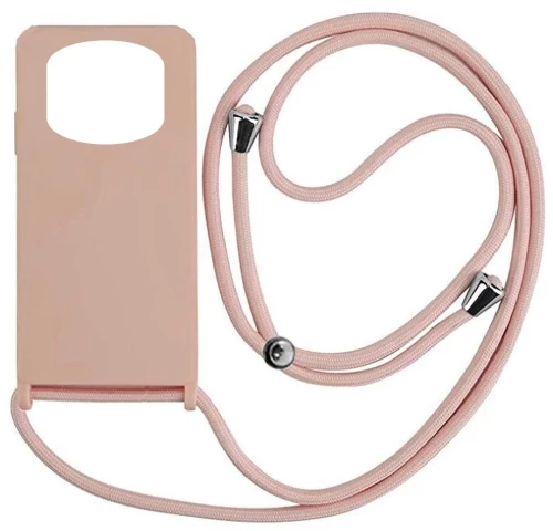 Cord Silicone back cover θηκη με κορδόνι για Xiaomi Note 14 Pro 5G nude