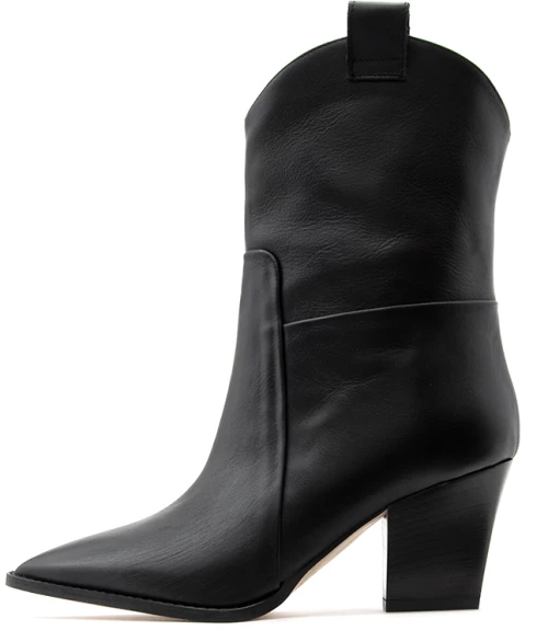 ALTRAMAREA LEATHER MID HEEL ANKLE BOOTS WOMEN ALTRAMAREA ΜΑΥΡΟ (LTRMR-35152-DAYTON-NERO-L)
