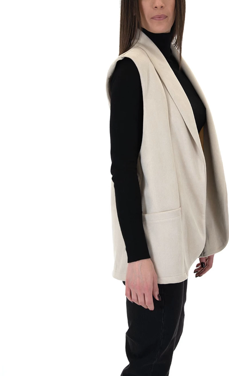 MATCHBOX SLEEVELESS BLAZER WOMEN MATCHBOX ΜΠΕΖ (MTCHBX-8115-BEIGE)