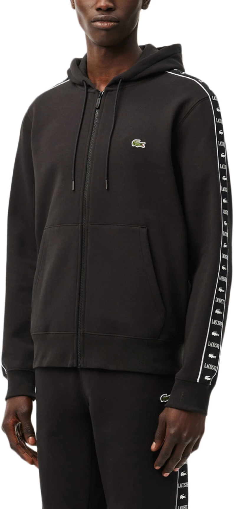 LACOSTE LOGO ZIP HOODIE MEN LACOSTE ΜΑΥΡΟ (SH7457-031)