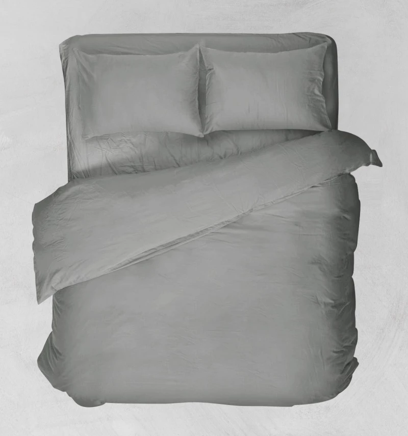 Σεντόνι Μονό Χωρίς Λάστιχο Polycotton 160x260εκ Γκρι Basic Collection Viopros