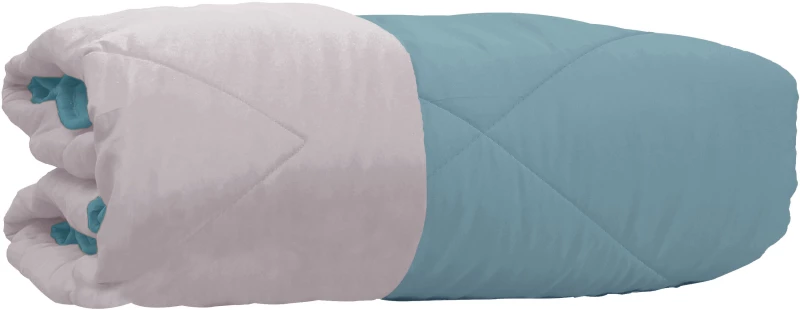 Κουβερλί Υπέρδιπλο Δίχρωμο Microfiber 220x240εκ Πετρόλ-Γκρι Viopros