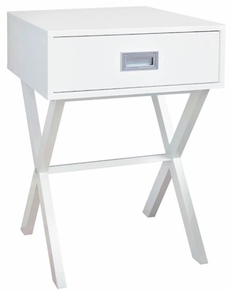 Κομοδίνο Άσπρο Λάκα MDF WICK Woodwell 40x40x55υψ 23022Ε749,3
