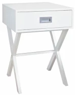 Κομοδίνο Άσπρο Λάκα MDF WICK Woodwell 40x40x55υψ 23022Ε749,3