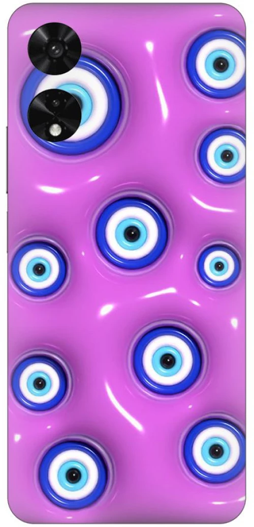 Eyes 3D Purple  Silicone Case θήκη για TCL 505