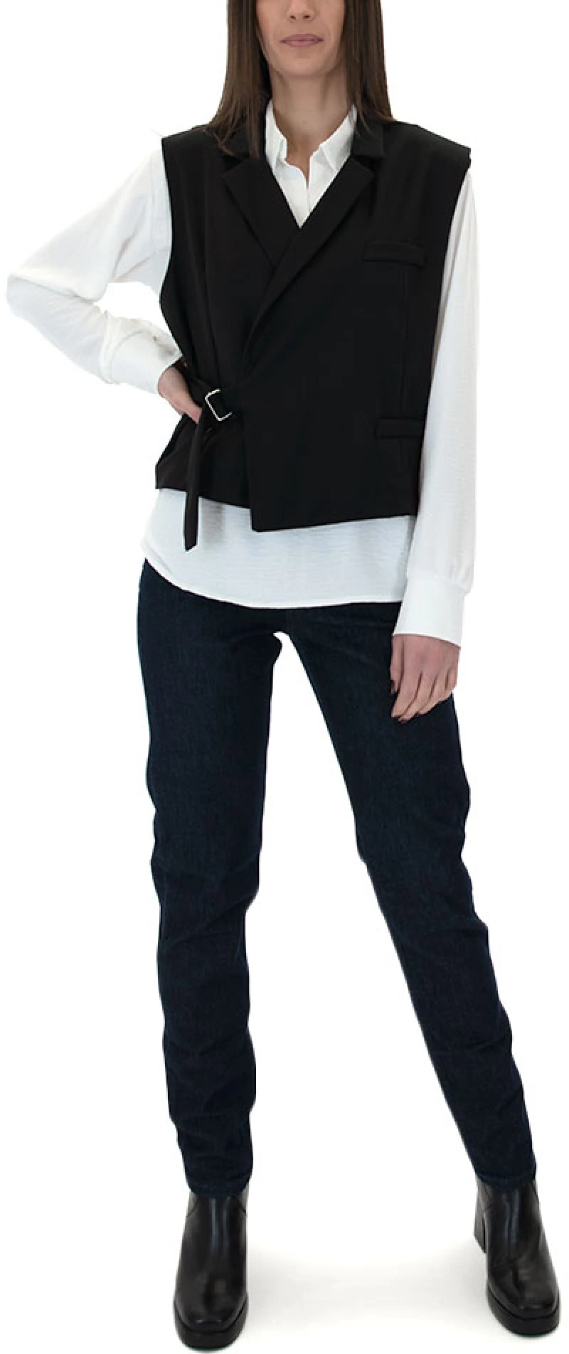 MATCHBOX VEST WOMEN MATCHBOX ΜΑΥΡΟ- ΜΠΕΖ (MTCHBX-9627-BLACK-BEIGE)