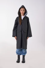 Anorak Αδιάβροχη Παιδική Καπαρντίνα Walker® flex x-long kids- Μαύρο