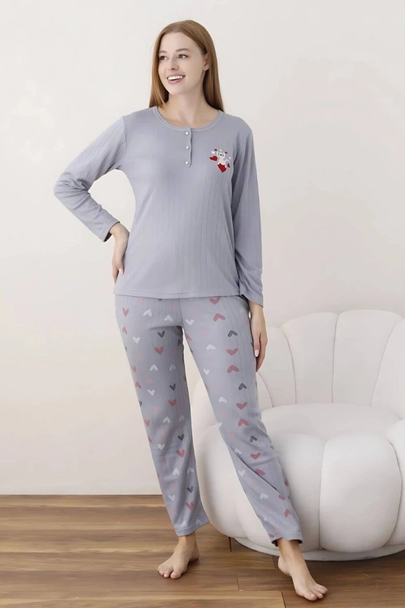 Πιτζάμα Γυναικεία Homewear 5020 - ΓΚΡΙ