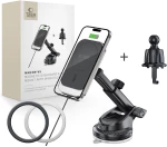 TECH-PROTECT MM15W-V9 MAGNETIC MAGSAFE DASHBOARD & VENT CAR MOUNT WIRELESS CHARGER 15W BLACK