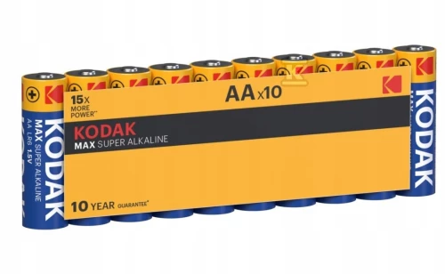 Kodak μπαταρίες αλκαλικές max super alkaline battery AAx10 15x more power LR6 MN1500