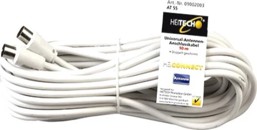 Heitech καλώδιο κεραίας τηλεόρασης MaleFemale 10M 09002003 λευκό