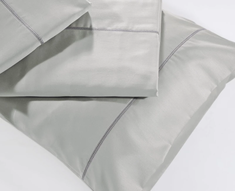 Μαξιλαροθήκες Φάσα Down Town Solid Colours S250/20 Silver Βαμβακοσατέν   - Ζεύγος 52 x 75