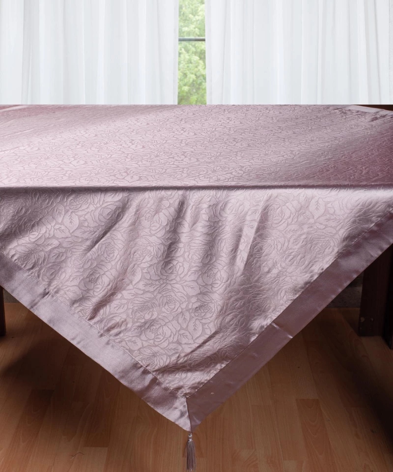 Σατέν τραπεζομάντηλο 2009 λουλούδι (130cm x 160cm) μώβ - -
