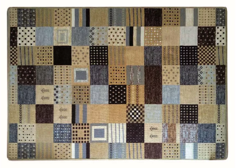 Sdim Μοκέτα με Αντιολισθητικό Υπόστρωμα Patchwork 002 Γκρί-Καφέ (200x250cm.) - -