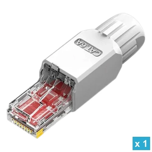 EZ-RJ456AUTW - Cat.6A, RJ45 Βύσμα χωρίς θωράκιση, Λευκό, Tool Free - 1 τεμ