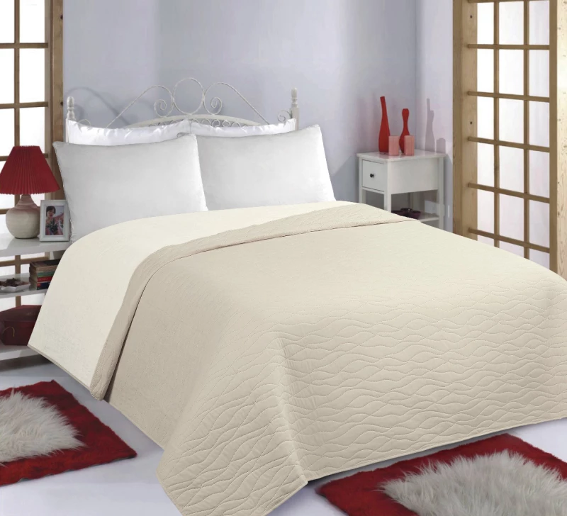 ΚΟΥΒΕΡΛΙ σετ (170cm x 240cm) WAVES beige/ivory - -