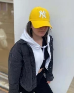 Unisex καπέλο jockey-κίτρινο 100% βαμβακέρο