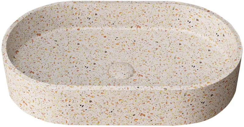 Νιπτήρας επικαθήμενος με βαλβίδα LINUS Fruitcake CS-0010 KARAG 60x35x12cm