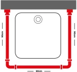 170x80 Ø 28 mm mat aluminum βραχίονας μπάνιου γωνιακός Sealskin