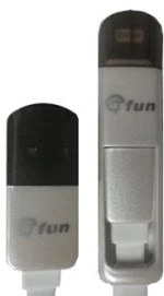 ΚΑΛΩΔΙΟ GFUN 2 ΣΕ 1 USB ΣΕ MICRO USB/LIGHTNING WHITE