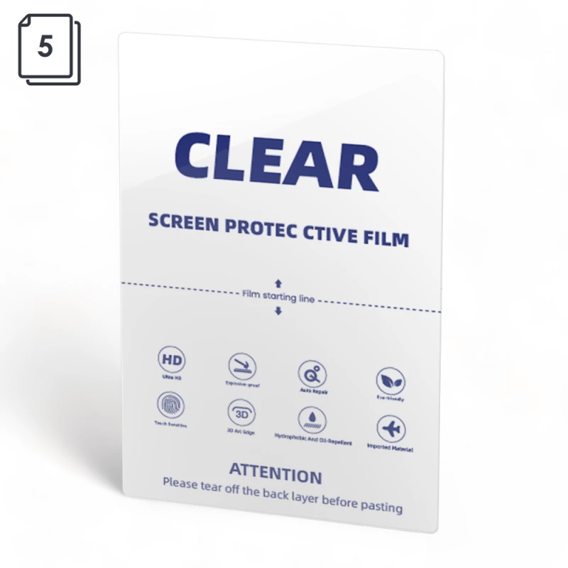 Protective film sheet No brand  Hydrogel  5pcs  For plotter  TPU  Clear  145um  200x300mm - 52740