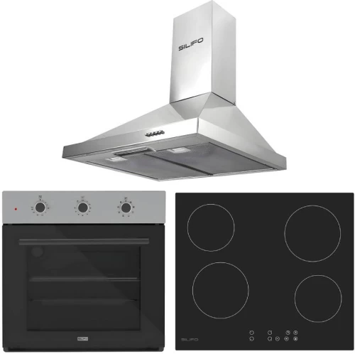 SILIFO ΣΕΤ ΦΟΥΡΝΟΣ SF6008 INOX + ΕΣΤΙΑ ΚΕΡΑΜΙΚΗ SF6821HV4 + ΑΠΟΡΡΟΦΗΤΗΡΑΣ ΚΑΜΙΝΑΔΑ SF6619 INOX 60CM (4 ΕΤΗ ΕΓΓΥΗΣΗ ΕΛΛΗΝΙΚΗΣ ΑΝΤΙΠΡΟΣΩΠΕΙΑΣ) SILIFO 999-002-92265