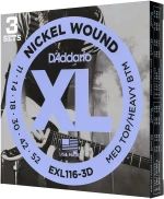 Daddario EXL116 Nickel Wound - 11-52, 3-Pack