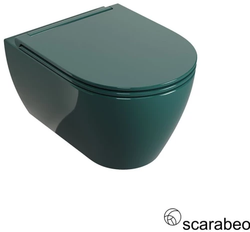 Scarabeo Glam Λεκάνη Κρεμαστή Rimless με σύστημα πλύσης Twist & κάλυμμα αποσπώμενο Slim Soft Close Musk Glossy
