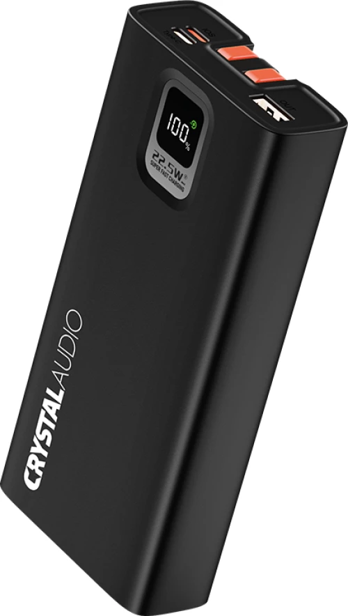 CRYSTAL AUDIO PBK7K Power Bank 20000 mAh PD Dual LCD+Cable Μαύρο