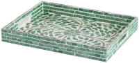 Artekko Ivory Διακοσμητικός Δίσκος MDF Capiz Πράσινο (45x35x5)cm Artekko 48752