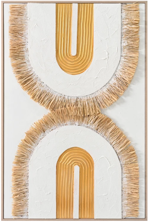 474585 ΠΙΝΑΚΑΣ 3D HM4537.01 ΜΕ ΚΟΡΝΙΖΑ ΜΠΕΖ-ΚΑΜΒΑΣ ΛΕΥΚΟΣ-ΧΕΙΡΟΠΟΙΗΤΟΣ 80X3,5X120ΥΕΚ.