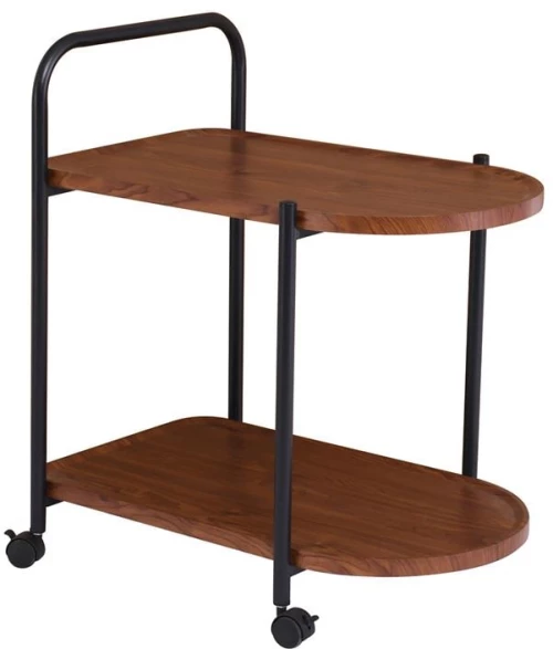 490636 TROLLEY - ΒΟΗΘΗΤΙΚΟ ΤΡΑΠΕΖΑΚΙ ΜΕΤΑΛΛΟ ΒΑΦΗ ΜΑΥΡΟ, MDF WITH PVC ΑΠΟΧΡΩΣΗ ΚΑΡΥΔΙ 60X38X65CM